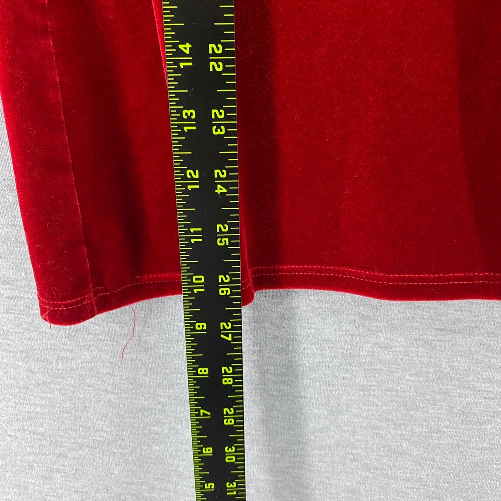 MSK Womens Y2K Red Velvet Fairy Boho Bell Sleeve V Neck Top Whimsy Size L - Picture 6 of 7